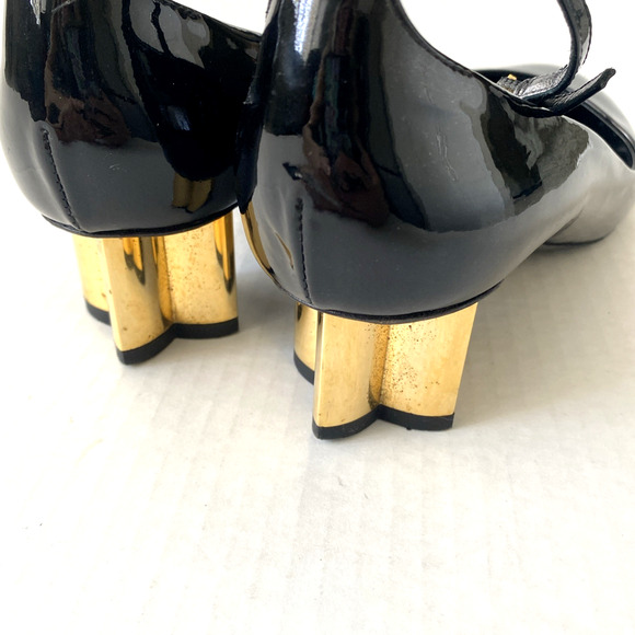 Louis Vuitton Night Bloom Pump Black Patent Leather Ankle Strap Flower Heel 38 - Picture 7 of 15